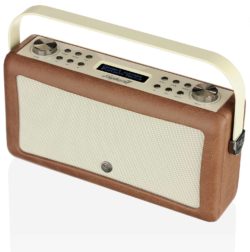 VQ Hepburn MKII DAB/DAB+/FM Radio and Bluetooth Speaker with Aux In Clock and Two Alarms - Brown